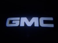 White GMC LED Courtesy Logo Lights - Lumenz 100944