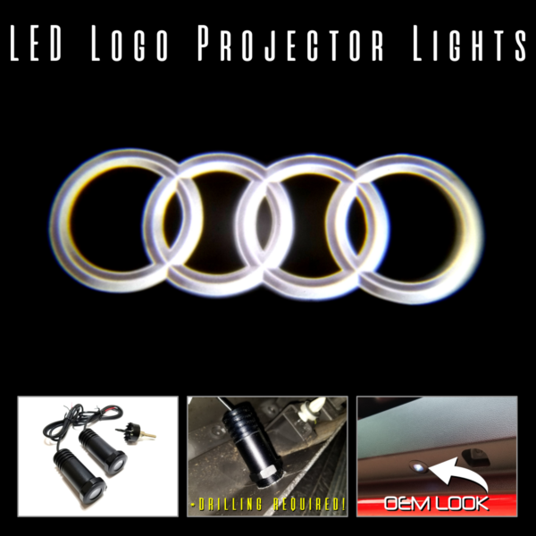 Audi C3 LED Logo Projector Lights Ghost Shadow Lumenz 101697